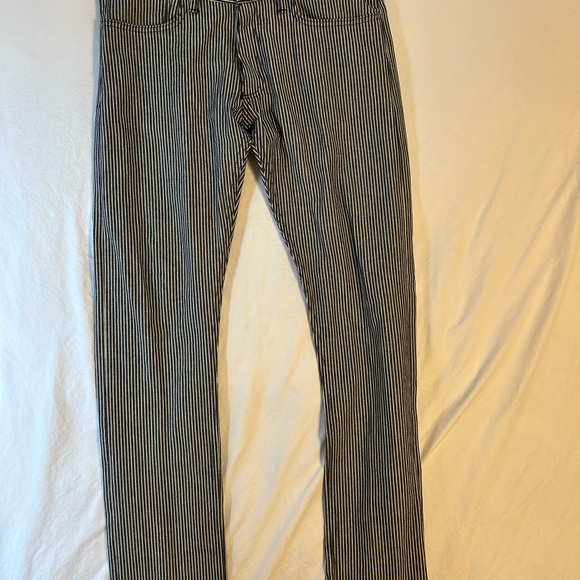 Gustin Black and White Striped Men Jeans